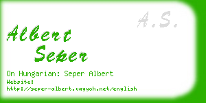 albert seper business card